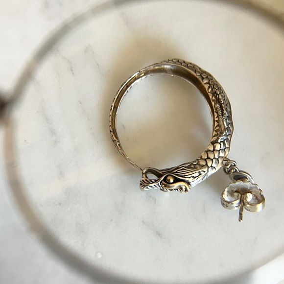 John Hardy 18K and Sterling Silver Naga Dragon Hoop Earrings - Picture 5 of 9